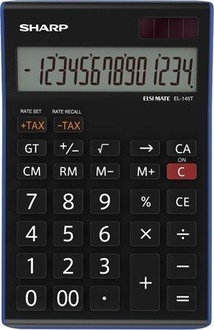 Papírenské zboží - Kalkulačka, stolní, 14místný displej, SHARP "EL-145TBL"