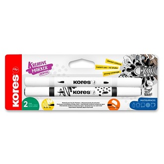 Papírenské zboží - Akrylové popisovače Kores Kreative Markers - sada 2 barev