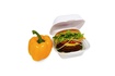 Papírenské zboží - Burger box (XPS) biely 145 x 133 x 75 mm `L` [125 ks]