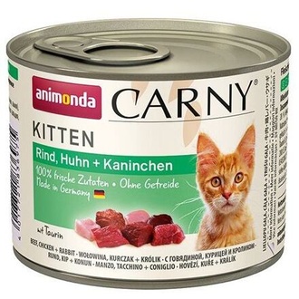 Papírenské zboží - ANIMONDA konzerva CARNY Kitten - hovězí, kuře+ králík 200g 