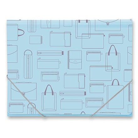 Papírenské zboží - Tříchlopňové desky s gumou Foldermate Vintage A4 - modrá