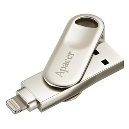 Papírenské zboží - Apacer USB flash disk OTG, USB 3.0 (3.2 Gen 1), 32GB, AH790, stříbrný, AP32GAH790S-1, USB