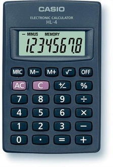 Papírenské zboží - Kalkulačka kapesní, 8místný displej, CASIO "HL-4T"