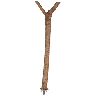 Papírenské zboží - Dřevěné bidýlko Y s kovovým úchytem do klece 35cm/18mm 