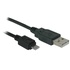 Papírenské zboží - USB kábel (2.0), USB A M - microUSB M, 1.8m, čierny, Logo, blister