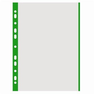 Papírenské zboží - Obal, barevná boční lišta, matný, zelený, A4, 40 micron, DONAU [100 ks]